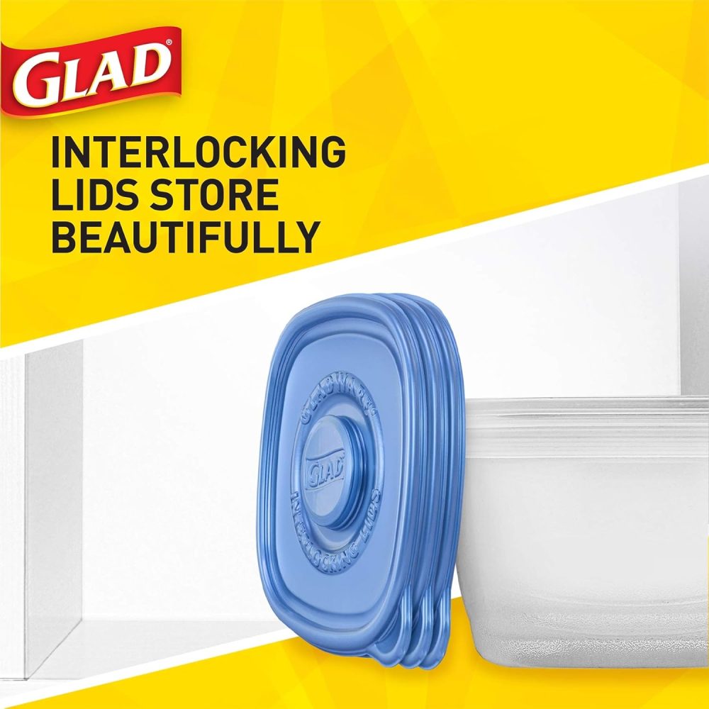 Glad Food Storage Containers for Everyday Use, Medium Square - Standard Meal Container Holds up to Twenty-Five Ounces, Blue, 25 oz - 5 Count - Image 5