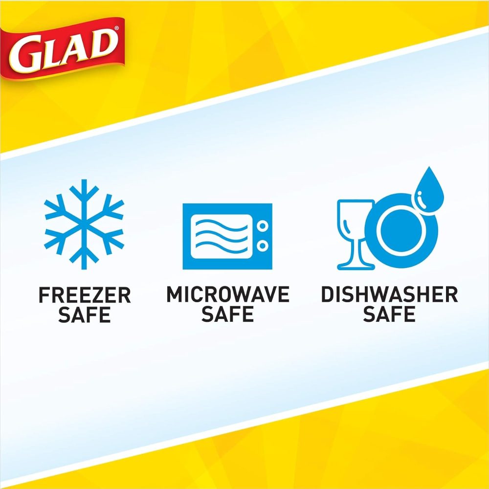 Glad Food Storage Containers for Everyday Use, Medium Square - Standard Meal Container Holds up to Twenty-Five Ounces, Blue, 25 oz - 5 Count - Image 6