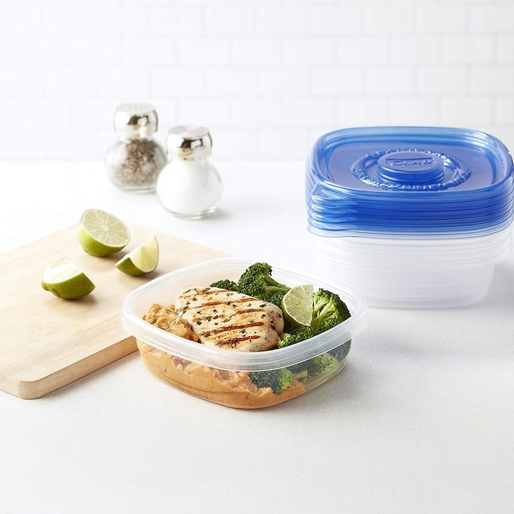 Glad Food Storage Containers for Everyday Use, Medium Square - Standard Meal Container Holds up to Twenty-Five Ounces, Blue, 25 oz - 5 Count - Image 7