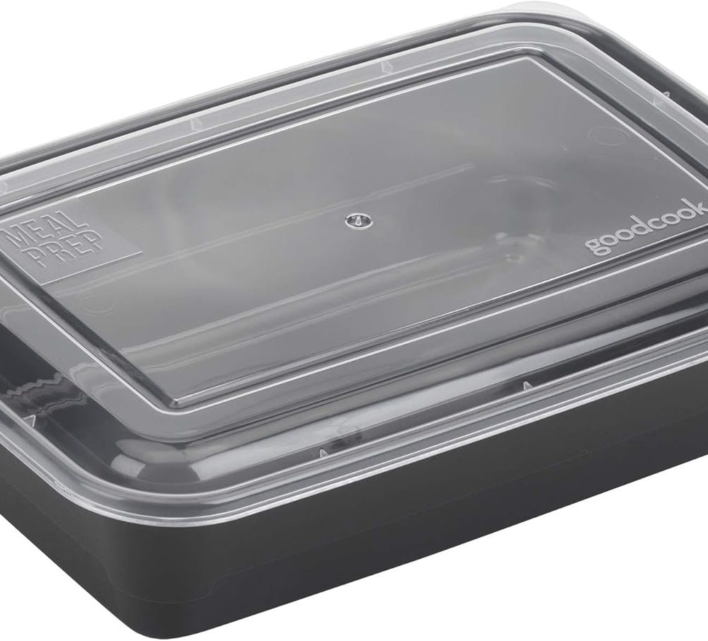 GoodCook Meal Prep Containers, Single Compartment 10-Pack, BPA-Free Reusable Food Storage, Black, Microwave & Freezer Safe, Stackable Meal Prep Containers for Lunches and Snacks - Image 3