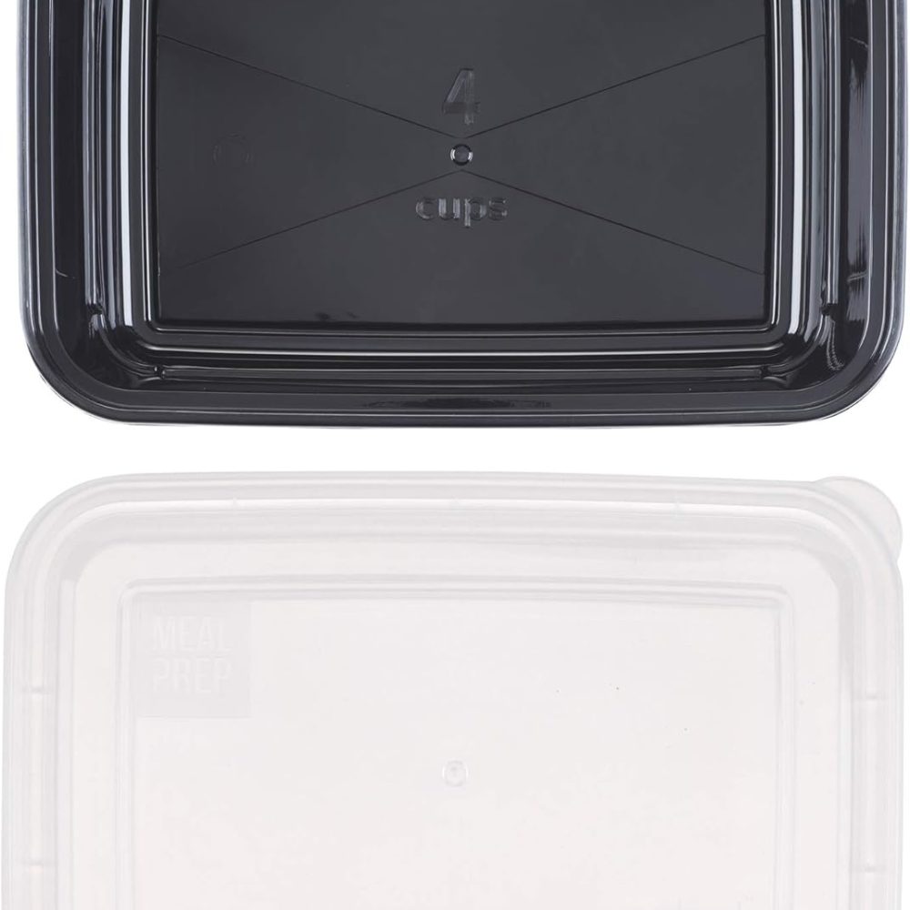 GoodCook Meal Prep Containers, Single Compartment 10-Pack, BPA-Free Reusable Food Storage, Black, Microwave & Freezer Safe, Stackable Meal Prep Containers for Lunches and Snacks - Image 4