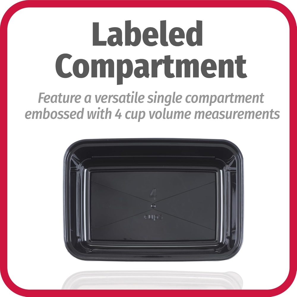 GoodCook Meal Prep Containers, Single Compartment 10-Pack, BPA-Free Reusable Food Storage, Black, Microwave & Freezer Safe, Stackable Meal Prep Containers for Lunches and Snacks - Image 8