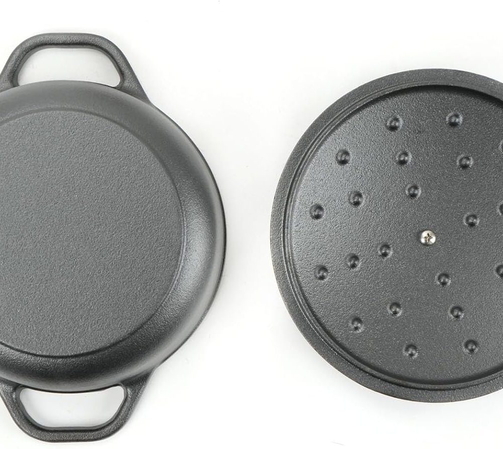 HAWOK Cast Iron Pre-seasoned Mini Dutch oven Dia. 18 cm/7 inch 1.5 Quart with Silicone Bread Sling Black - Image 4