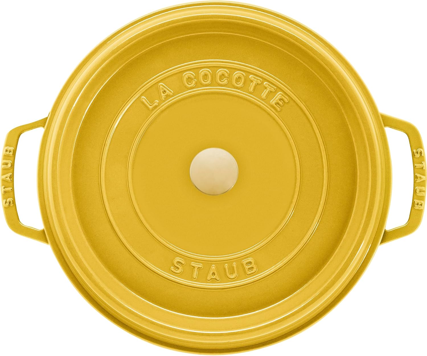 Staub Cast Iron Round Cocotte, Dutch Oven, 7-quart, serves 7-8, Made in France, Citron - Image 4